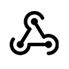 Black wireless sensor icon with waves indicating signal transmission.